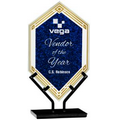 Infinity Double Diamond - Blue Acrylic Award w/Iron Stand - 10-1/2"